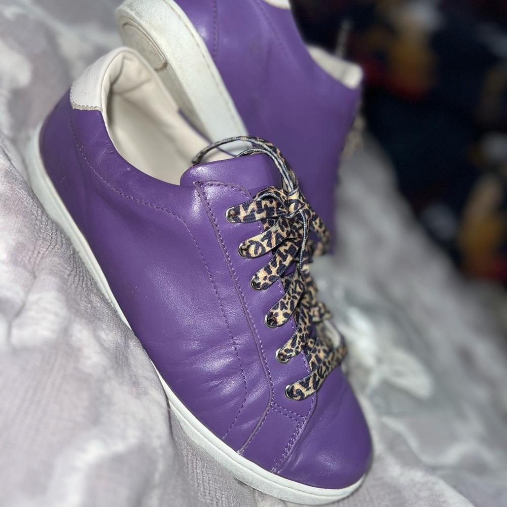 Dolce and Gabbana Purple Leather Trainers sneakers 36